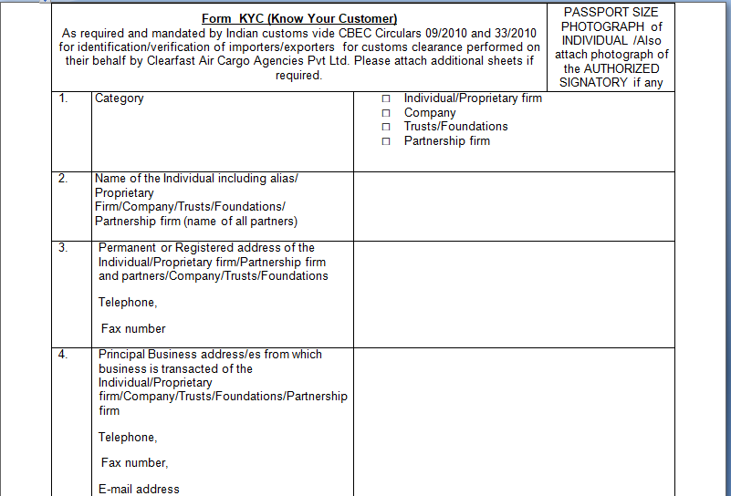 KYC & Checklist for International Shipping from India to USA